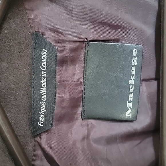 Mackage brown wool and leather coat - Picture 9 of 9